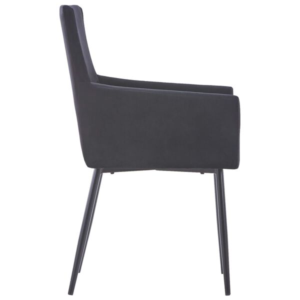 vidaXL Chaises &agrave; manger avec accoudoirs lot de 2 noir velours