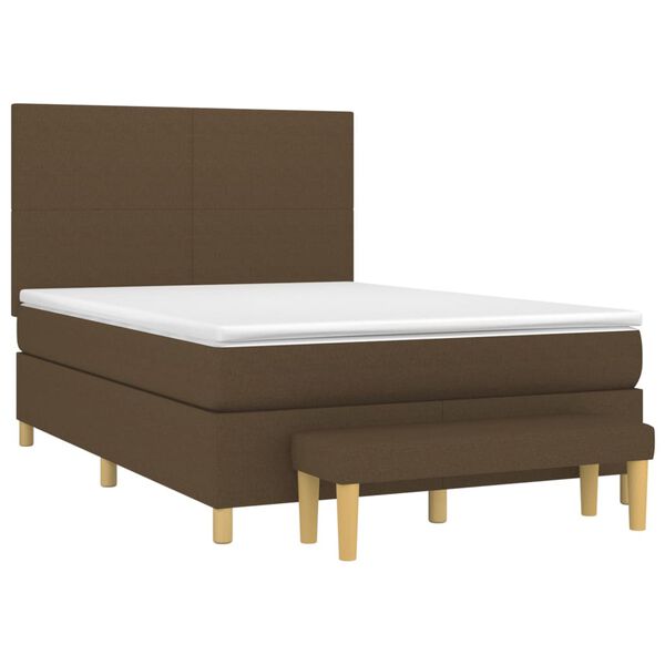vidaXL Sommier &agrave; lattes de lit avec matelas Marron fonc&eacute; 140x190 cm