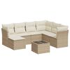 vidaXL Salon de jardin avec coussins 8 pcs beige r&eacute;sine tress&eacute;e