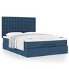 VidaXL Cadre de lit ottoman avec matelas bleu 140x200 cm tissu