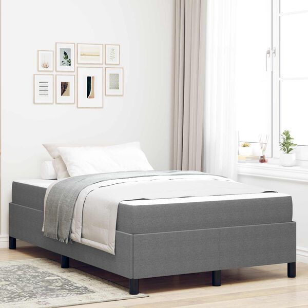 vidaXL Cadre de lit avec matelas Gris clair 120 x 200 cm tissu