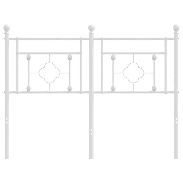 vidaXL T&ecirc;te de lit m&eacute;tal blanc 120 cm