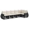 vidaXL Ensemble de canap&eacute; de jardin 6 pc Noir et blanc cr&egrave;me polyrotin