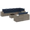 vidaXL Ensemble de canap&eacute; de jardin 9 pcs avec coussins gris r&eacute;sine tress&eacute;e