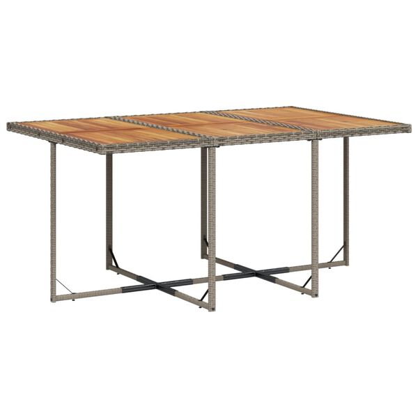 vidaXL Ensemble &agrave; manger de jardin 11pcs avec coussins gris poly rotin