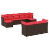 vidaXL Ensemble de canap&eacute; de jardin 10 pcs avec coussins marron r&eacute;sine tress&eacute;e