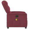vidaXL Fauteuil de massage inclinable électrique Rouge bordeaux Tissu