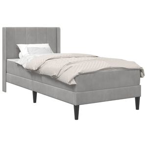 vidaXL Cadre de lit avec matelas Gris clair 80 x 200 cm Velours