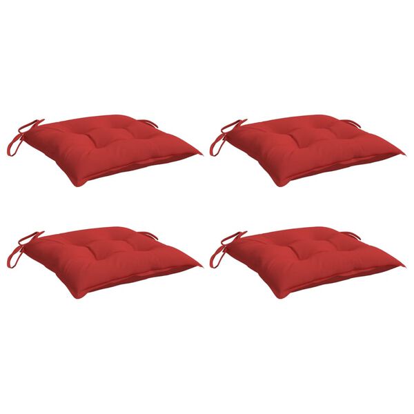 vidaXL Coussins de chaise lot de 4 rouge 40x40x7 cm tissu oxford