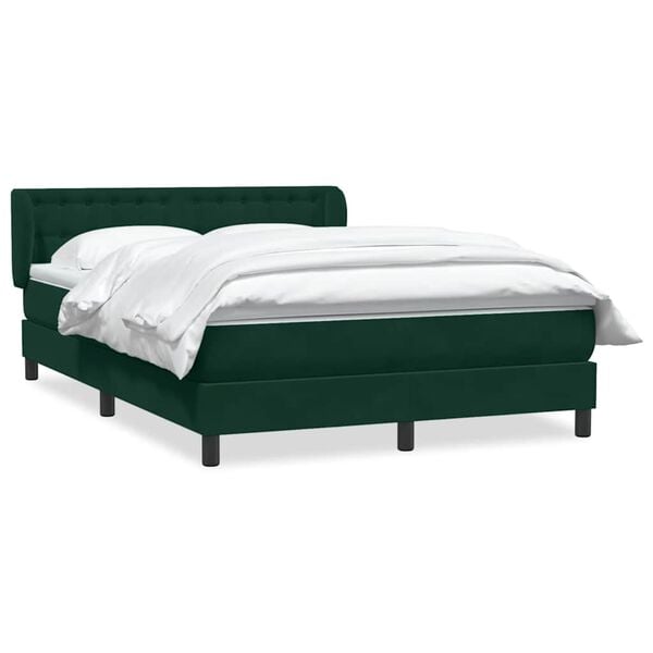 vidaXL Sommier &agrave; lattes de lit et matelas vert fonc&eacute; 160x220cm velours