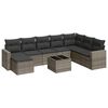 vidaXL Salon de jardin 9 pcs avec coussins gris r&eacute;sine tress&eacute;e
