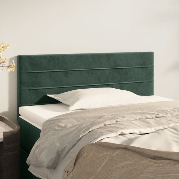 vidaXL T&ecirc;te de lit Vert fonc&eacute; 90x5x78/88 cm Velours