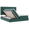 vidaXL Lit de Rangement avec matelas Vert fonc&eacute; 200 x 200 cm Velours