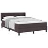 vidaXL Lit &agrave; ressorts avec t&ecirc;te de lit Marron fonc&eacute; 200 x 160 cm tissu