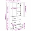 vidaXL Haut Armoire avec tiroir 2 pcs Bois Ancien 69,5 x 34 x 180 cm