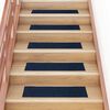 vidaXL Tapis d'escalier autocollants 30 pi&egrave;ces 76 x 20 cm Bleu marine Rectangulaire