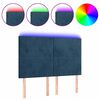 vidaXL T&ecirc;te de lit &agrave; LED Bleu fonc&eacute; 144x5x118/128 cm Velours