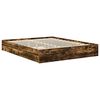 vidaXL Lit de Rangement Ch&ecirc;ne fum&eacute; 160 x 200 cm Bois d'ing&eacute;nierie