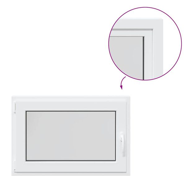vidaXL Fenêtre de sous-sol« RISOR » 90 x 70 cm oscillo-battante DIN gauche blanche