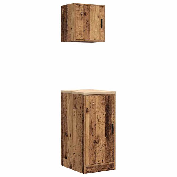 vidaXL Armoires de garage 2 pcs vieux bois bois d'ing&eacute;nierie