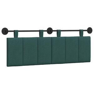 vidaXL T&ecirc;te de lit suspendue Ray&eacute; Vert fonc&eacute; 150 x 55 x 5 cm tissu