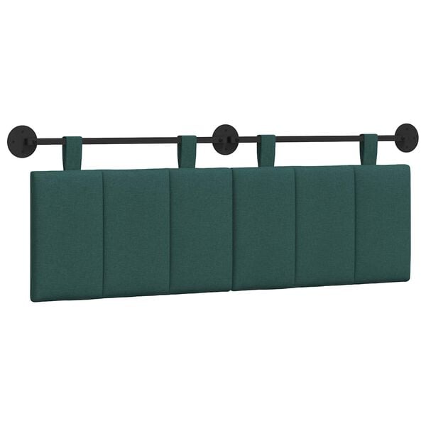 vidaXL T&ecirc;te de lit suspendue Ray&eacute; Vert fonc&eacute; 150 x 55 x 5 cm tissu