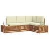 vidaXL Ensemble de canap&eacute;s d'ext&eacute;rieur 4 Pi&egrave;ce Naturel et Cr&egrave;me