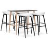 vidaXL Ensemble de bar 5 pcs Noir et blanc