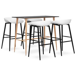 vidaXL Ensemble de bar 5 pcs Noir et blanc