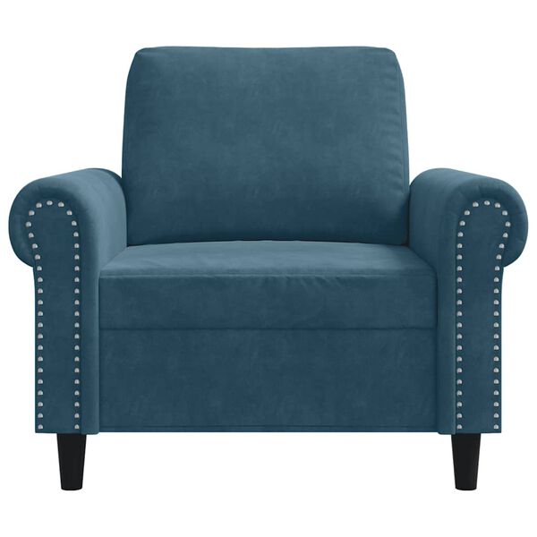 vidaXL Fauteuil Bleu 60 cm Velours