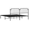 vidaXL Cadre de lit métal sans matelas avec tête de lit noir 183x213cm