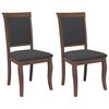 vidaXL Chaises &agrave; manger coussins 2 pcs marron bois massif caoutchouc