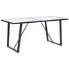 vidaXL Table de salle &agrave; manger Blanc 160x80x75 cm Verre tremp&eacute;