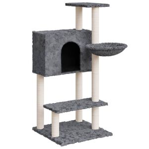 vidaXL Arbre &agrave; chat avec griffoirs en sisal Gris fonc&eacute; 108,5 cm