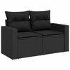 vidaXL Salon de jardin 6 pcs avec coussins noir r&eacute;sine tress&eacute;e