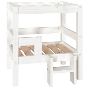 vidaXL Lit pour chien Blanc 55,5x53,5x60 cm Bois de pin solide