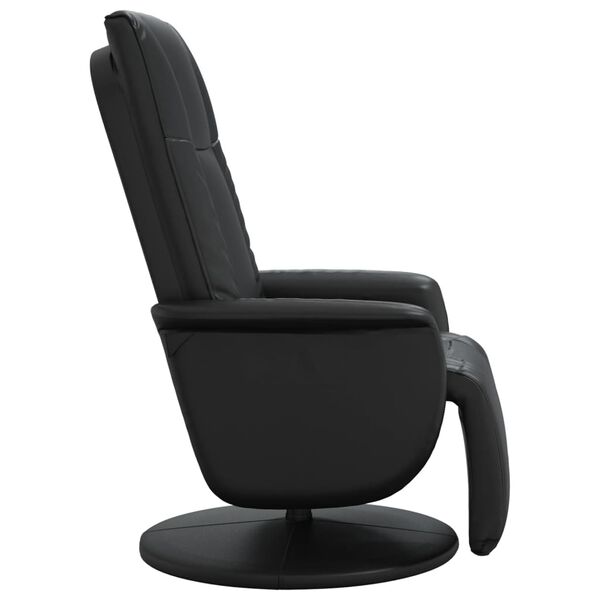 vidaXL Fauteuil inclinable avec repose-pieds noir similicuir