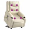 vidaXL Fauteuil inclinable de massage Cr&egrave;me Similicuir