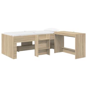 vidaXL Lit haut pour enfants avec bureau 2 pc Ch&ecirc;ne Sonoma
