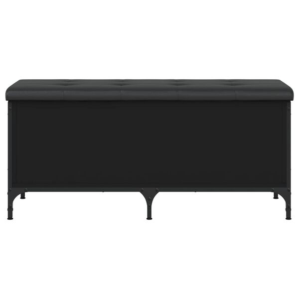 vidaXL Banc de rangement noir 102x42x45 cm bois d'ing&eacute;nierie
