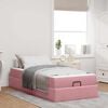 vidaXL Cadre de lit avec matelas avec matelas 2 pcs Rose Velours