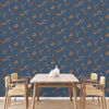 DUTCH WALLCOVERINGS Papier peint Flower Bleu fonc&eacute; et bronze