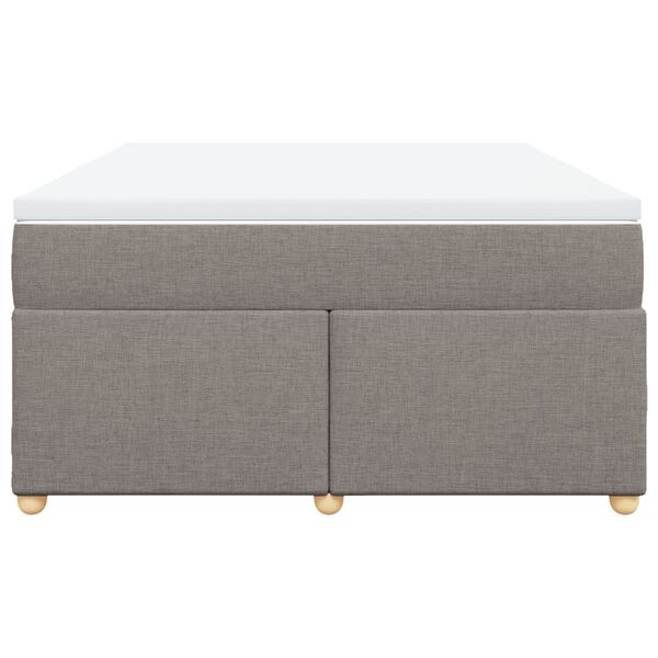 vidaXL Sommier &agrave; lattes de lit avec matelas Taupe 140x190 cm Tissu