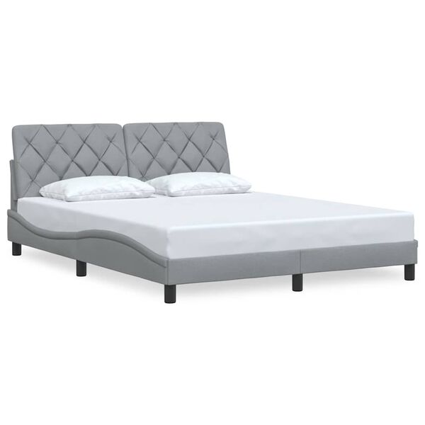 vidaXL Cadre de lit sans matelas gris clair 160x200 cm tissu
