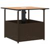 vidaXL Table de jardin avec trou de parasol marron r&eacute;sine tress&eacute;e