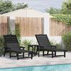 vidaXL Mobilier de jardin lounge 2 pcs Noir 53 x 195.5 x 30cm