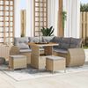 vidaXL Ensemble de canap&eacute; de jardin 8 pcs Beige et Gris clair