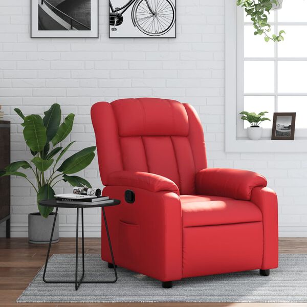 vidaXL Fauteuil inclinable Rouge Similicuir