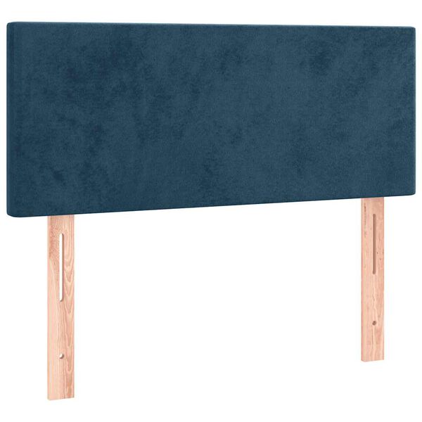 vidaXL T&ecirc;te de lit &agrave; LED Bleu fonc&eacute; 100x5x78/88 cm Velours