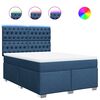 vidaXL Sommier &agrave; lattes de lit avec matelas Bleu 140x200 cm Tissu